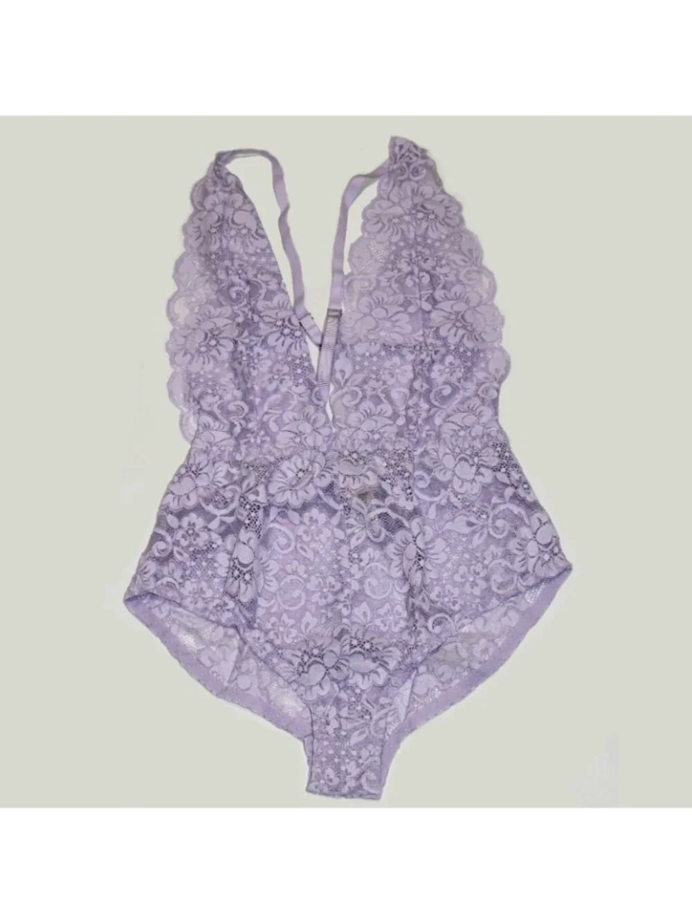 Comin in HAHt Lace Bodysuit Lavendar Lingerie Bridal Small #62416A
